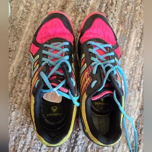 Asics Pink and Black Athletic Shoes for Running